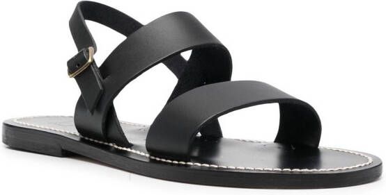 K. Jacques contrast-stitching calf-leather sandals Black