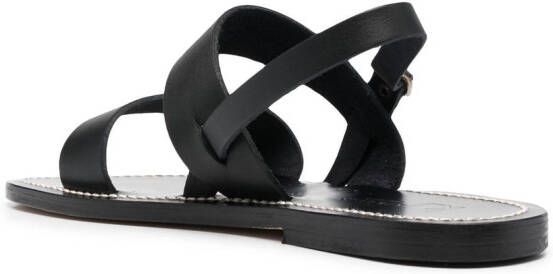 K. Jacques contrast-stitching calf-leather sandals Black