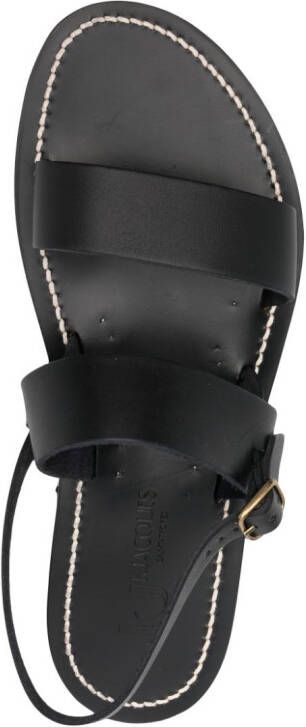 K. Jacques contrast-stitching calf-leather sandals Black