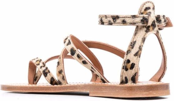 K. Jacques Epicure leopard-print sandals Neutrals