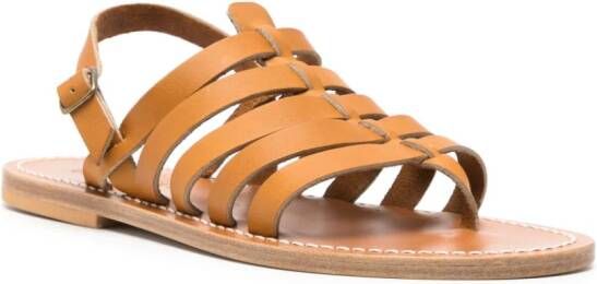 K. Jacques Homer caged leather sandals Neutrals