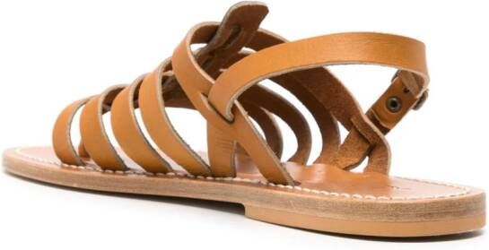K. Jacques Homer caged leather sandals Neutrals