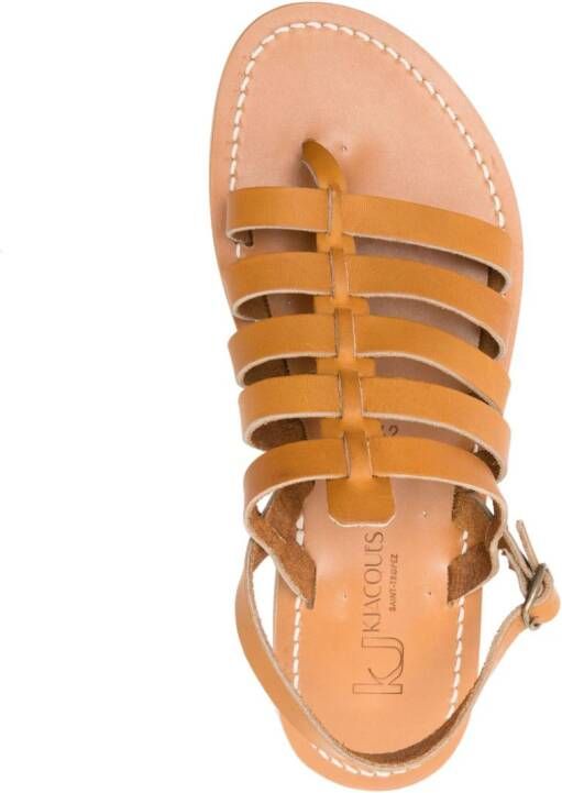 K. Jacques Homer caged leather sandals Neutrals