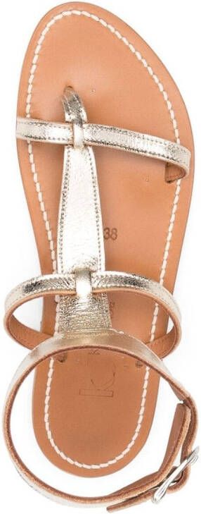K. Jacques metallic finish ankle-fastening sandals Gold