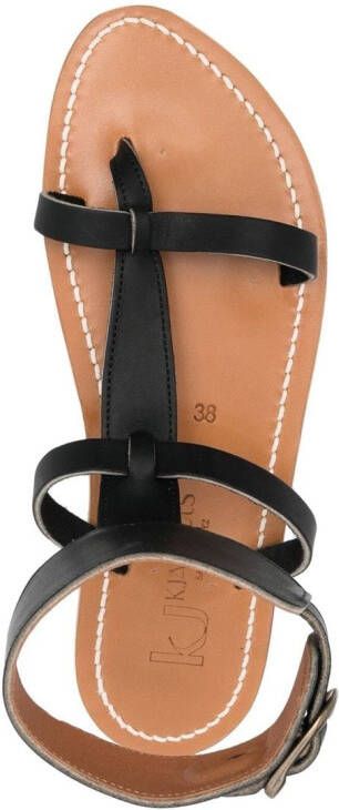 K. Jacques open-toe leather sandals Black