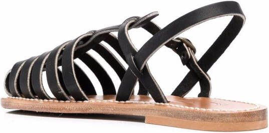 K. Jacques open-toe leather sandals Black