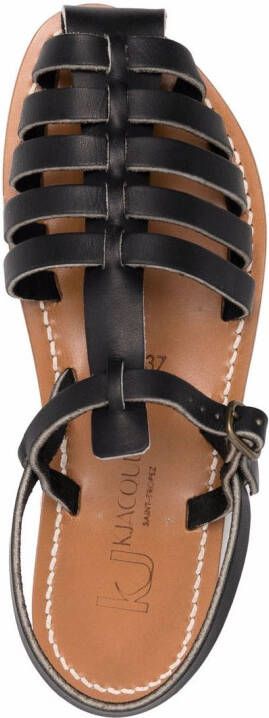 K. Jacques open-toe leather sandals Black
