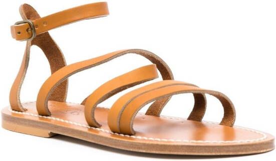 K. Jacques strappy flat leather sandals Neutrals
