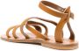 K. Jacques strappy flat leather sandals Neutrals - Thumbnail 3