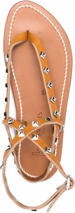 K. Jacques studded leather sandals Neutrals