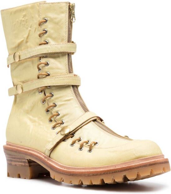 KANGHYUK leather strap boots Yellow