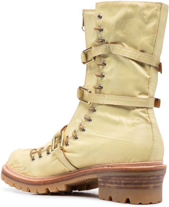 KANGHYUK leather strap boots Yellow