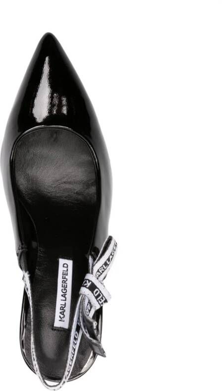 Karl Lagerfeld 100mm slingback leather pumps Black