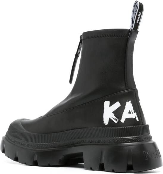 Karl Lagerfeld 60mm logo-print leather ankle boots Black