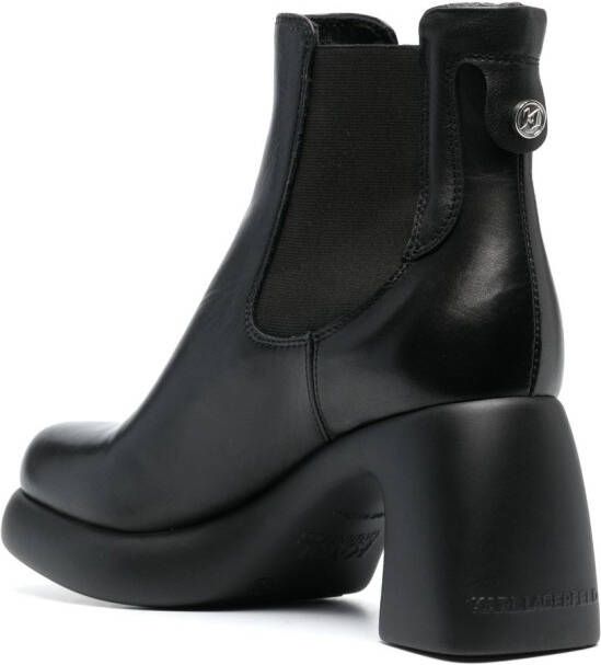 Karl Lagerfeld 80mm Astragon patent-finish boots Black