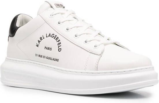 Karl Lagerfeld address print low-top sneakers White