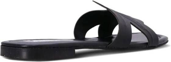 Karl Lagerfeld Brio Signature leather slides Black