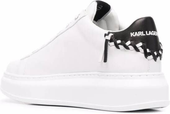 Karl Lagerfeld embroidered-logo leather sneakers White