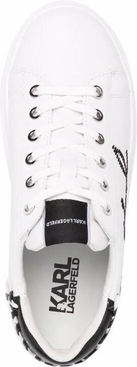 Karl Lagerfeld embroidered-logo leather sneakers White