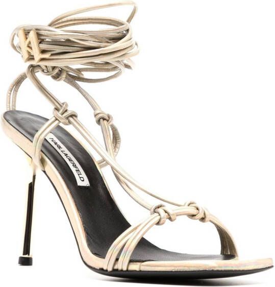 Karl Lagerfeld Gala shimmer lace-up sandals Gold