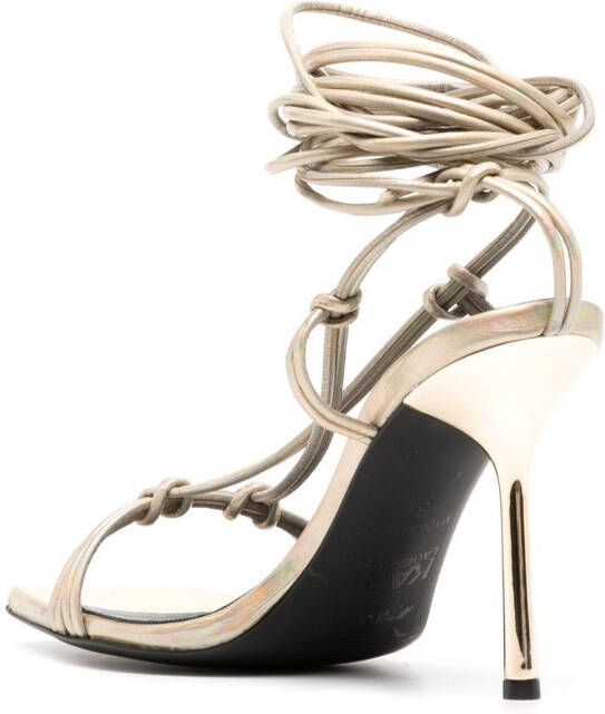 Karl Lagerfeld Gala shimmer lace-up sandals Gold