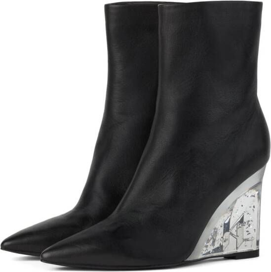 Karl Lagerfeld Ice 100mm leather ankle boots Black