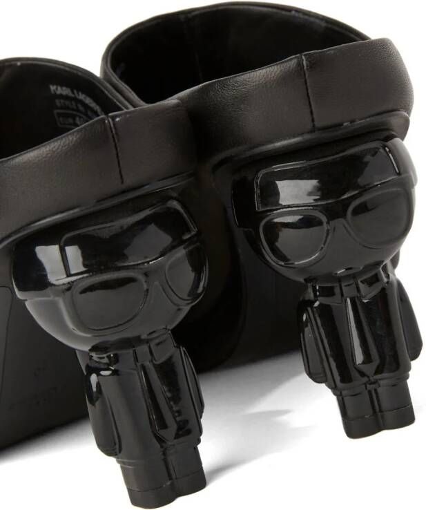 Karl Lagerfeld Ikon kitten-heel leather mules Black