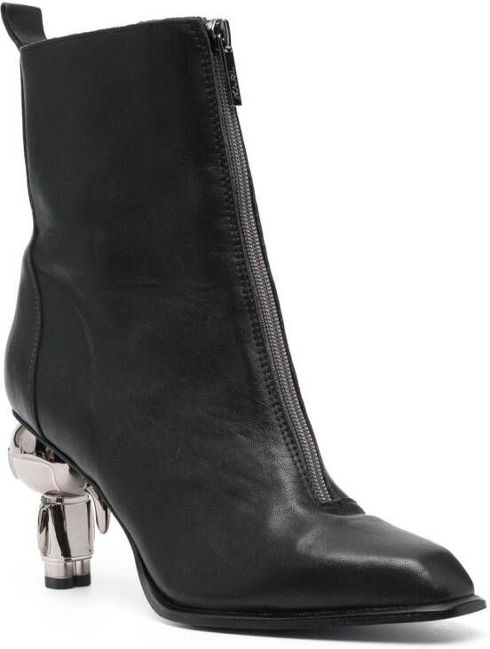 Karl Lagerfeld Ikon-heel leather ankle boots Black