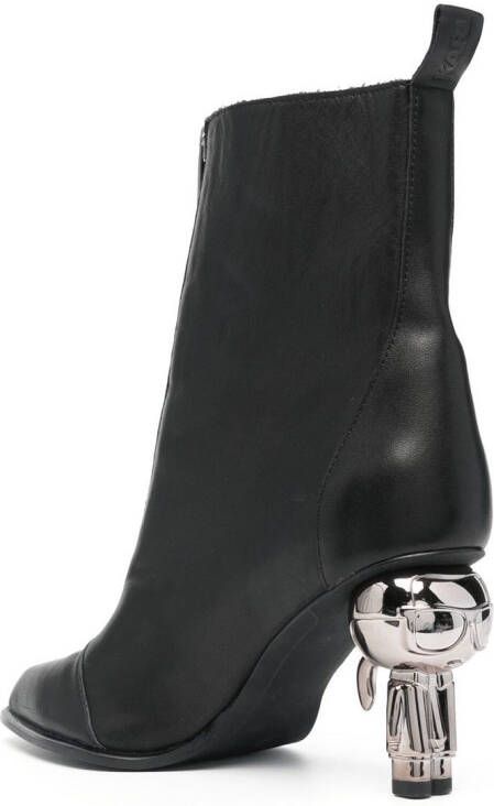 Karl Lagerfeld Ikon-heel leather ankle boots Black