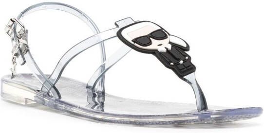 Karl Lagerfeld Jelly monogram sling sandals White