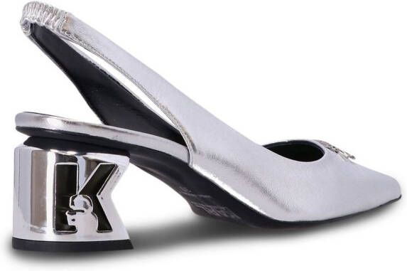 Karl Lagerfeld K-Blok slingback pumps Silver