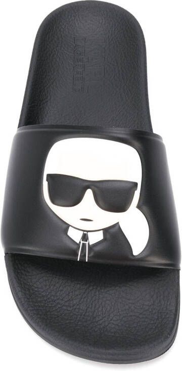 Karl Lagerfeld Karl signature patch slides Black