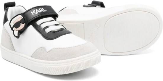 Karl Lagerfeld Kids colour-block leather sneakers White