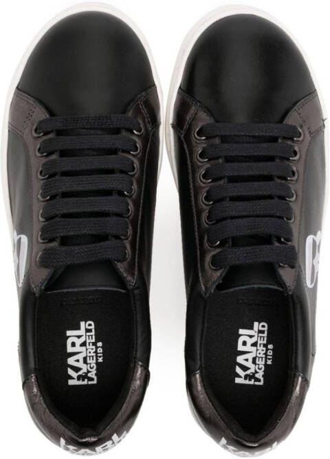 Karl Lagerfeld Kids Ikonik Karl-print lace-up sneakers Black