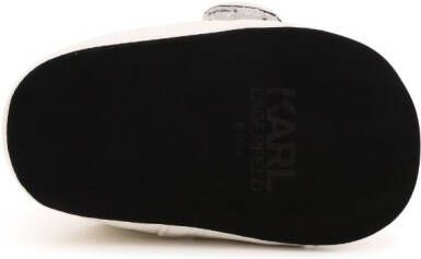 Karl Lagerfeld Kids Ikonik Karl touch-strap slippers White