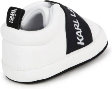 Karl Lagerfeld Kids intarsia-knit logo slippers White