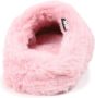 Karl Lagerfeld Kids logo-patch faux-fur slippers Pink - Thumbnail 3