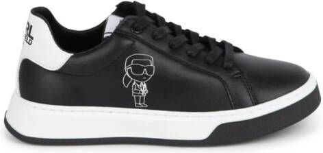 Karl Lagerfeld Kids logo-print leather sneakers Black