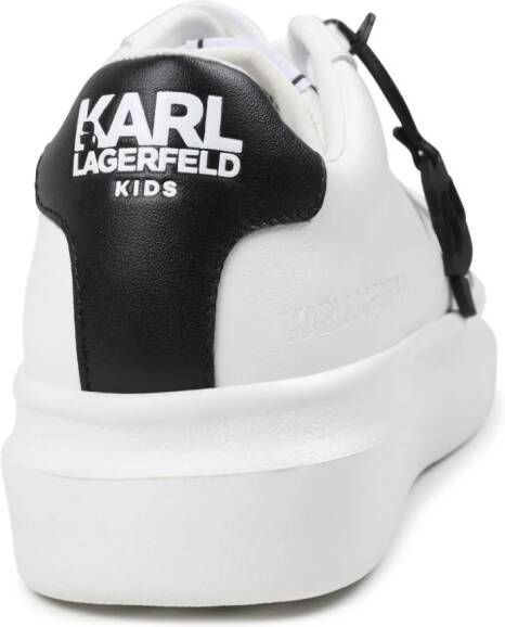 Karl Lagerfeld Kids logo-print leather sneakers White