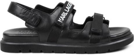 Karl Lagerfeld Kids logo-strap leather sandals Black