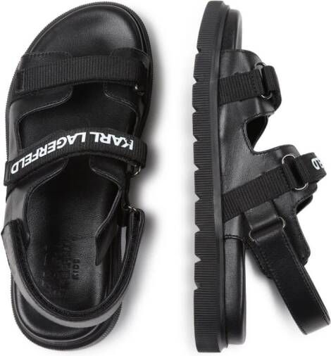 Karl Lagerfeld Kids logo-strap leather sandals Black