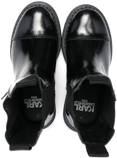 Karl Lagerfeld Kids logo-tag ankle boots Black