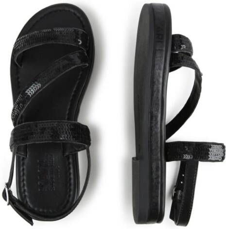 Karl Lagerfeld Kids sequin-embellished slingback sandals Black
