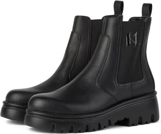 Karl Lagerfeld Kombat leather ankle boots Black