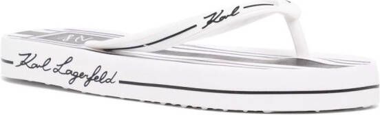 Karl Lagerfeld Kosta logo-print flip-flops White