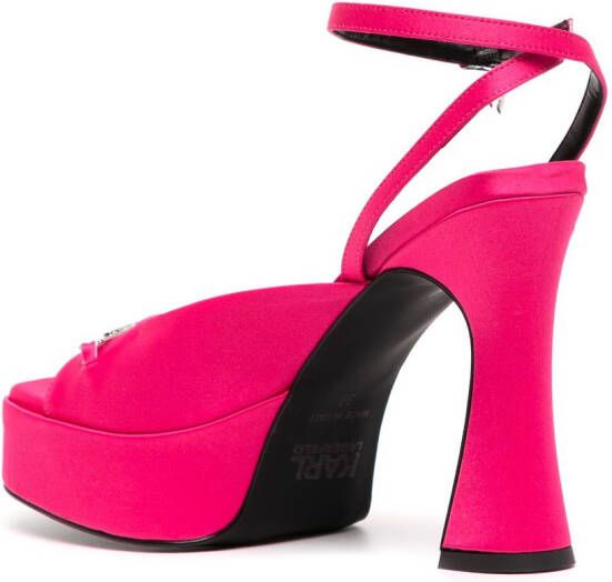 Karl Lagerfeld Lazula 120mm logo-engraved sandals Pink