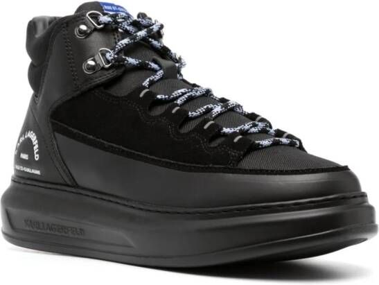 Karl Lagerfeld leather high-top sneakers Black