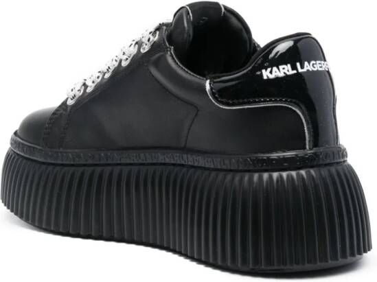 Karl Lagerfeld logo-charm flatform sneakers Black