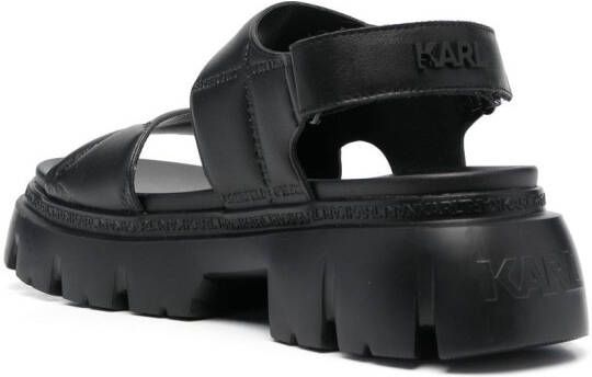 Karl Lagerfeld logo-debossed quilted open-toe sandals Black