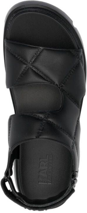 Karl Lagerfeld logo-debossed quilted open-toe sandals Black